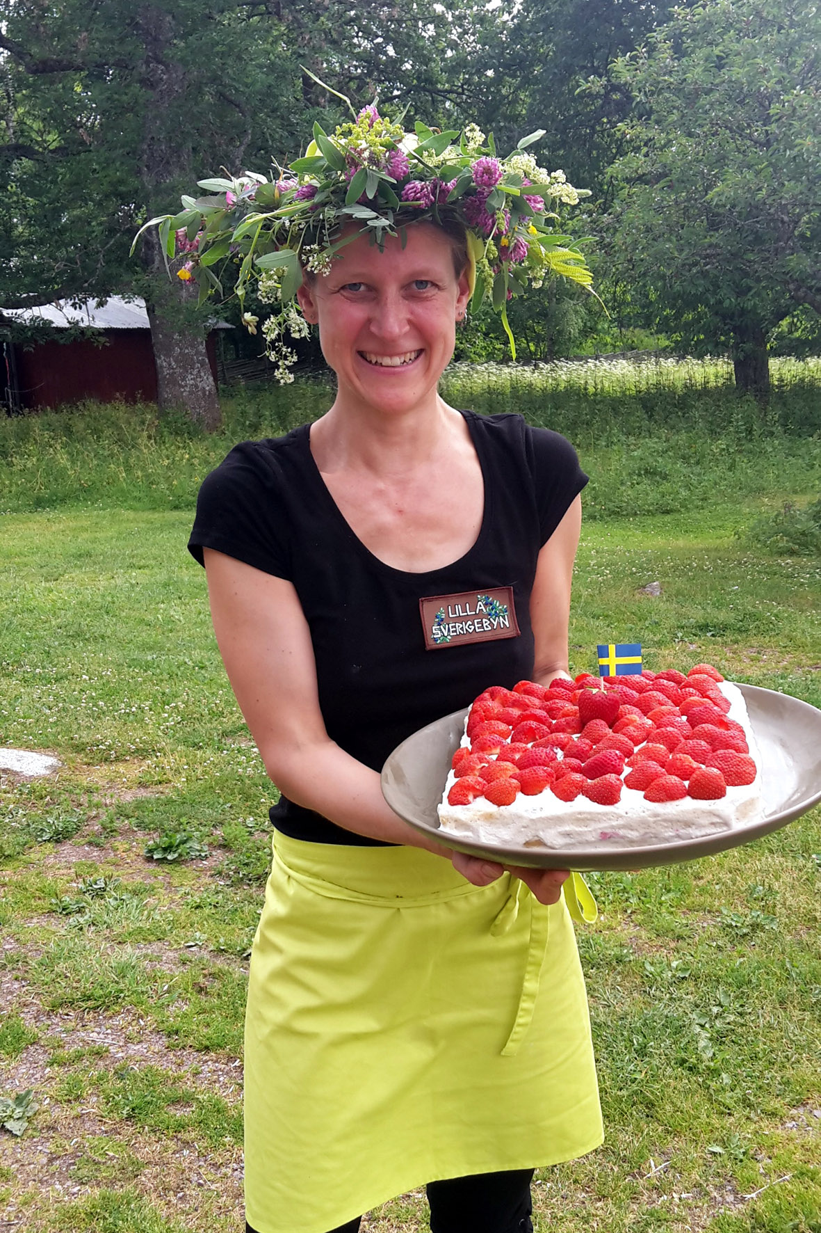 Nina with strawberry cake