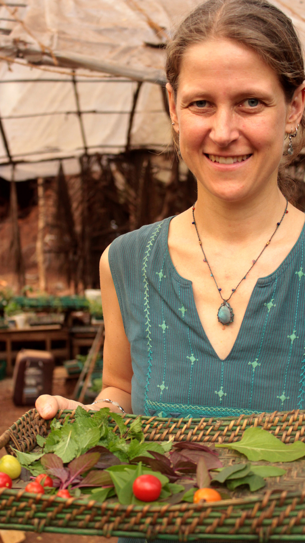 Nina with salad basket